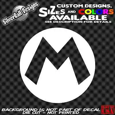 Mario M Custom Vinyl Sticker NES Laptop Car Window Switch Nintendo SNES Pokemon • $3.49