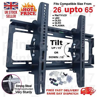 TV Wall Bracket Mount Tilt For 32 40 42 46 50 55 60 65INCH SONY LG Samsung UK • £10.99