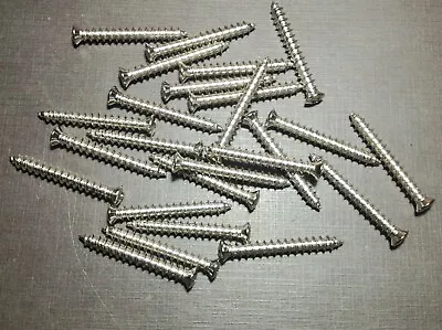 25 NORS #10 X 1-1/2 W/#6 Nickel Plated Sheet Metal Garnish Trim Screws Fits Ford • $10.99