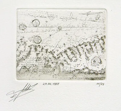 1985 DDR-Avantgarde. Etching Klaus SOBOLEWSKI (1962-2006 D) Autographed • $90.41