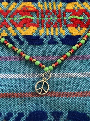 $0.99 • Buy Fashion Jewelry Ted Green Yellow Rasta Peace Choker Beaded