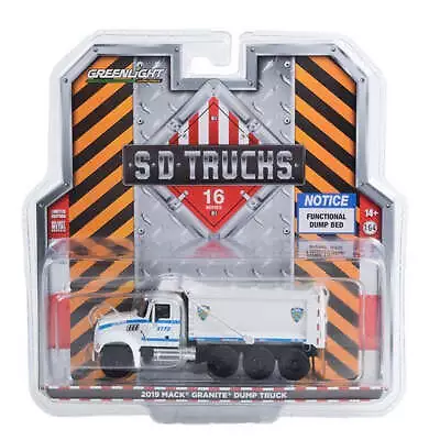 Greenlight 2019 Mack Granite Dump Truck NYPD S.D. Trucks 1:64 • $18.99