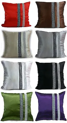 Large Satin Diamante Lace Cushions Or Covers 17X17 Or21 X21  7 Colors • £4.50