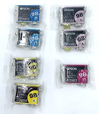 Epson 98 Ink Cartridges LOT OF 7 - 2 Cyan 2 Yellow 2 Light Magenta 1 Magenta • $49.99
