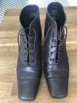 Gabor Brown Leather Lace Up Ankle Boots Size 7 VGC • £21