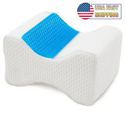 Orthopedic Cooling Gel & Memory Foam Knee Pillow - Ergonomic Leg Support Wedge • $15.95