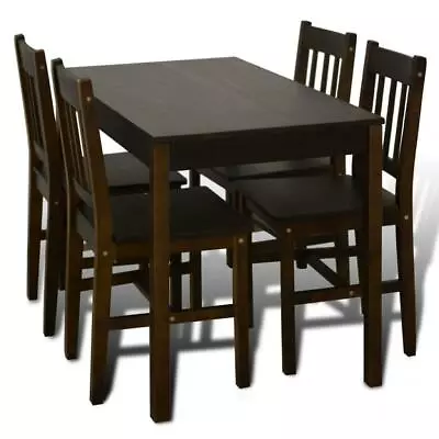 $335 • Buy 5 Piece Wooden Dining Dinner Breakfast Table And Seat Chairs Set - Brown