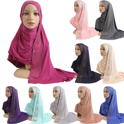 Muslim Scarf Jersey Hijab Women Long Maxi Scarves Turban Shawl Wrap Headscarf • $18.57