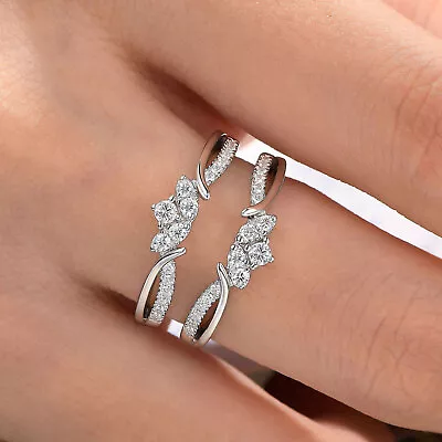 Women Moissanite Ring Enhancers Wrap Guard Wedding Bands For Engagement Ring • $40.99