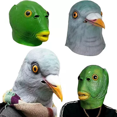 Pigeon Head Mask Halloween Costume Creepy Animal Party Toys Theater Prop Latex • $15.55