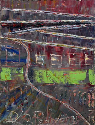 Original Oil Painting█vintage█impressionist█art█realism█signed Abstract Highway • $340