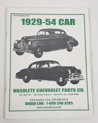 Vintage 1929-1954 Chevy Parts Catalog Obsolete Chevrolet Parts Co September 2001 • $12