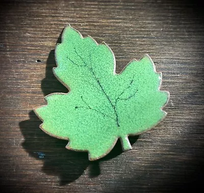 Artcraft Arncraft Signed Enamel On Copper Oak Leaf Brooch 1966 Retro Style • $9.99