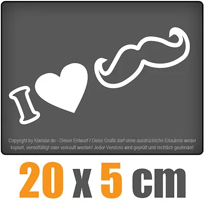 I Love Mustache 20 X 5 Cm JDM Decal Sticker Sticker Racing Die Cut • $5.32