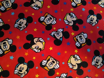 Disney Mickey Mouse Flannel Sewing Quilting Fabric • $5.49