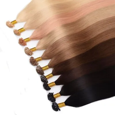 Pre Bonded Flat Tip Hair Extensions 1.0g/strand Keratin Fusion Hair Extensions • $174.73