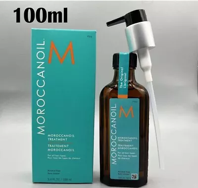 Moroccanoil Hair Oil Treatment Original With Pump 3.4 Oz / 100 Ml~ • £14.40