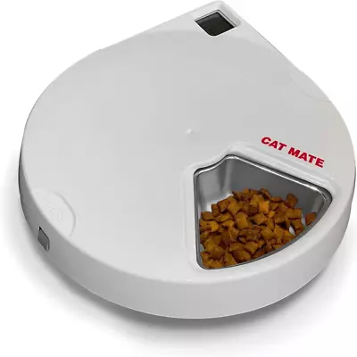 C500 Five-Meal Automatic Pet Feeder With Stainless Steel Bowl Insert And Dual Ic • $133.11
