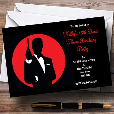 James Bond Special Agent Personalised Party Invitations • £9.99