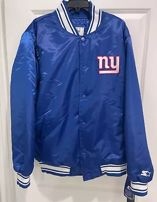 NWT New York Giants Starter Locker Room Satin Varsity Full-Snap Jacket Mens XL • $49.99