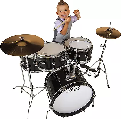 Roadshow Jr. 5 Piece Drum Set W/Hardware And Cymbals Jet Black • $571.99