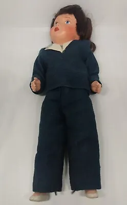 Antique Doll Porcelain ?  Sailor Moving Arms Hand Painted 8 Inches • $9.99