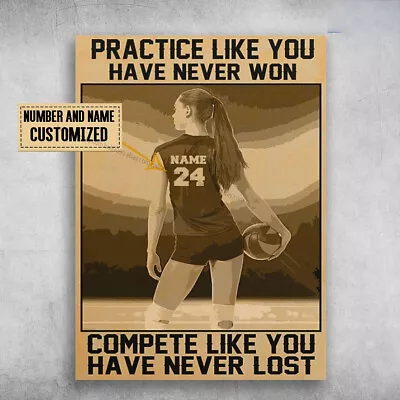 Volleyball Girl Volleyball Lover Practice Like You Have Never Won Compete ... • $18.92