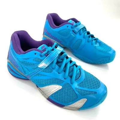 Babolat Propulse Womens Sz 7.5 Tennis Racquet Court Sports Shoes Sneakers Blue • $51.43