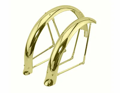 Genuine Vintage Lowrider Bicycle 20  Flared Adjustable Fender Set In Gold. • $59.90