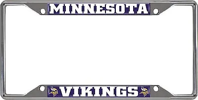 Minnesota Vikings Metal License Plate Frame Chrome Tag Cover 6x12 Inch • $19.79