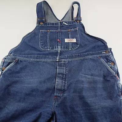 Vintage Big Mac Mens Bib Overalls 54x31 Blue Jean Denim Farmer Trucker 50x29* • $29.69