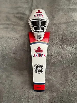 Red/White Molson Canadian NHL Hockey Goalie Mask Beer Tap Handle 11” • $75