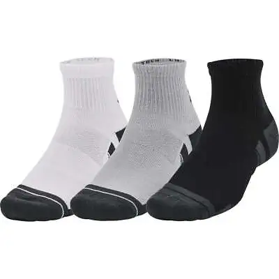 Under Armour Unisex Performance Tech (3 Pack) Quarter Socks Gym - Grey • £11.99