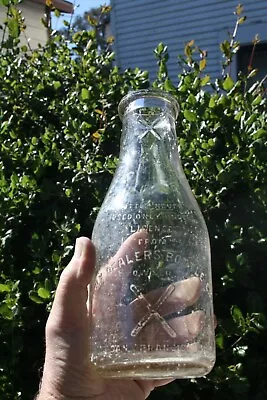 Vintage Milk Dealers Bottle Co. Quart Bottle Raised Letter X San Francisco CA • $19.99