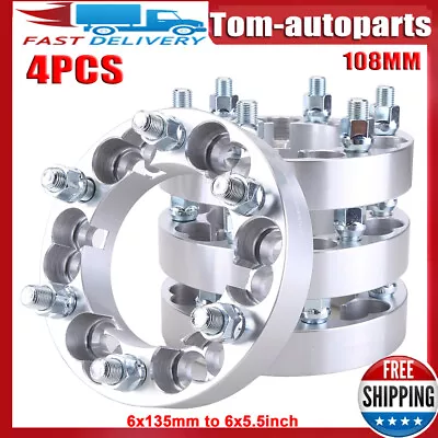 4PC 6x135 To 6x5.5 Wheel Adapter 1.25  Put 6x139.7 Rims For Ford F150 Expedition • $101.66