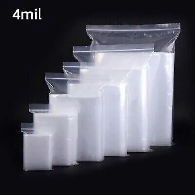 2x3 To 24x24 Clear Seal Zip Lock Top Reclosable Poly Plastic Bags 4 Mil • $19.68