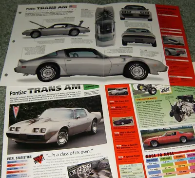 $19.99 • Buy 1979 Pontiac Trans Am 10th Anniversary Spec Info Brochure Firebird Silver T/a Ta