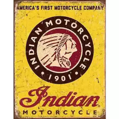 Indian Motorcycles Since 1901 Metal Tin Sign Man Cave Bar 40.5x31.5 Genuine USA • $39.95