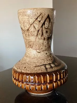 Mid 20th Century Vintage Rare Judaica Israeli Pottery Art Kadan Lava Vase • $165