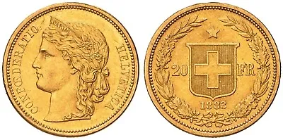 Switzerland  Gold 20 Francs 1883  - High Grade ( Ba )   Rare • $499.99