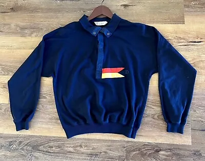 Vintage  1980s GUCCI Pullover Sweatshirt Navy Made In ITALY Size: Medium EUC • $192