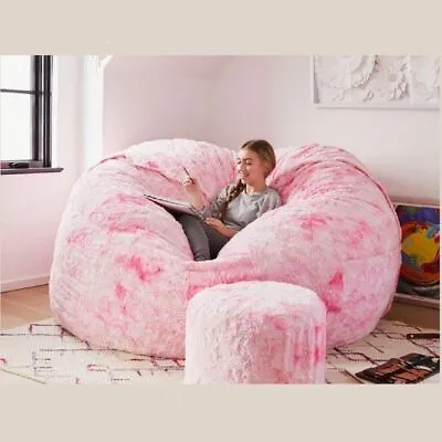 $122.27 • Buy Giant Removable Washable Bean Bag Bed Room Cover Living Fur Furniture 6ft Sofa L