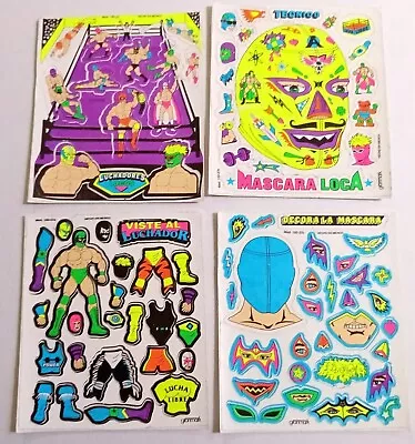 LUCHA LIBRE Stickers Lot Mexican WRESTLING Paper Doll MASK WRESTLER LUCHADOR Vtg • $17.99