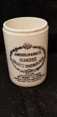 Vintage Dundee James Keiller & Son Orange Marmalade Jar Ceramic W/o Lid Croydon • $94.99