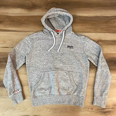 Superdry Hoodie Mens Small Gray Pullover Sweatshirt The Orange Label Drawstring • $24.77