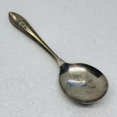 Vintage EPNS Sheffield England 5.5” Dinner Spoon Wide Mouth Unique Handle 26 • $9.72