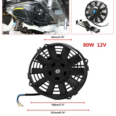 80W Electric Radiator Slim Cooling Fan Kit 7 Inch 12V For Universal Car 800 CFM • $59.99