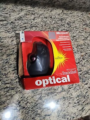 BRAND NEW Vintage Microsoft Trackball Optical Mouse  D67-00001 • $143.95