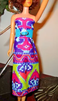 Vintage Barbie  Francie Tricot Psychedelic Dress W Mood Matchers Belt (Mattel) • $39.99