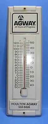 AGWAY 25 YEARS Of PROGRESS HOULTON MAINE AGWAY STEEL WALL THERMOMETER VERY CLEAN • $30